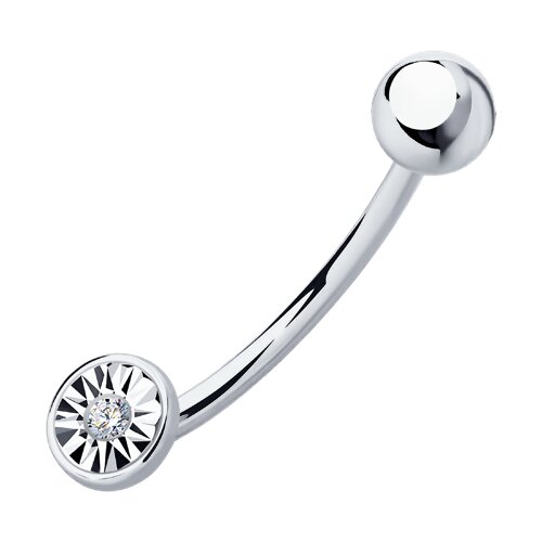 Пирсинг из белого золота с камнями Бриллиант