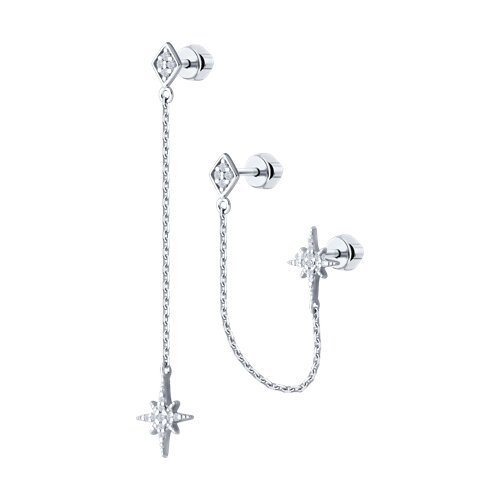 Cercei Pusete din argint  cu pietre Cubic Zirconia Incolor