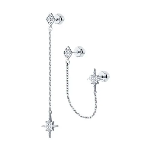 Cercei Pusete din argint cu Cubic Zirconia Incolor