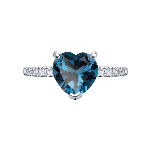Inel din aur alb cu pietre Cubic Zirconia Incolor, Topaz London