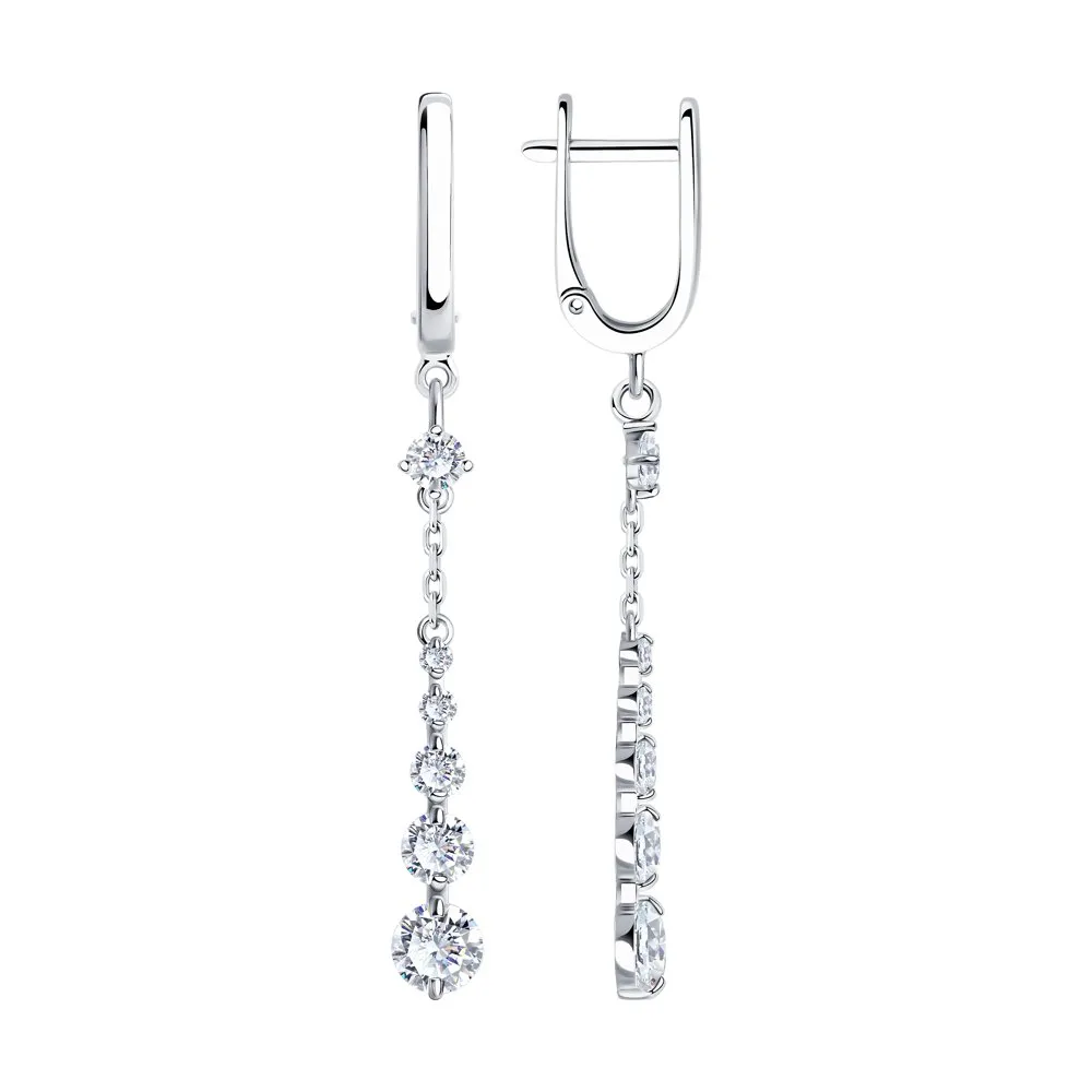 Cercei Suspendați din argint cu Cubic Zirconia Incolor