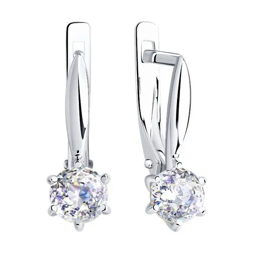 Cercei din aur alb cu Cubic Zirconia Incolor