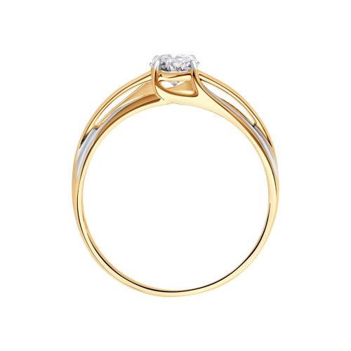 Inel din aur roșu cu pietre Swarovski