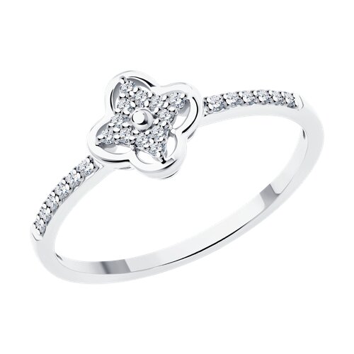 Inel din aur alb cu pietre Diamant