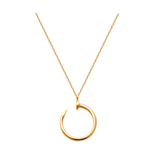 Colier din aur roșu cu pietre Cubic Zirconia Incolor