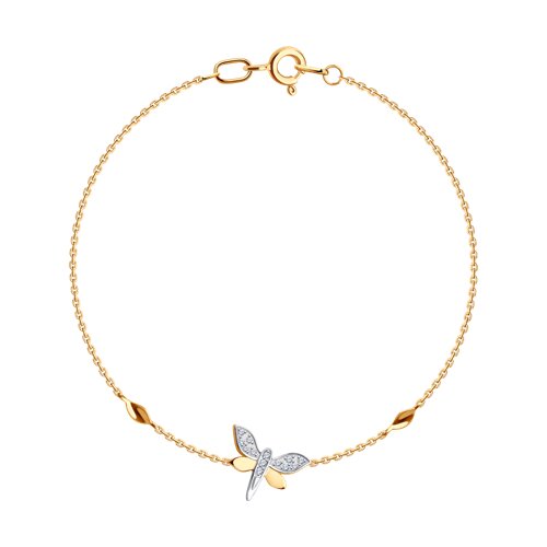 Brățară din aur roșu cu Cubic Zirconia Incolor