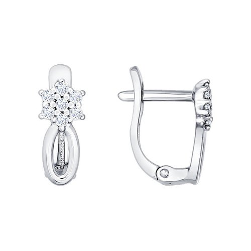 Cercei p-u copii din argint  cu pietre Cubic Zirconia Incolor