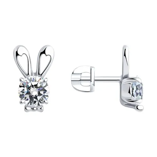 Cercei Pusete din argint cu Cubic Zirconia Incolor