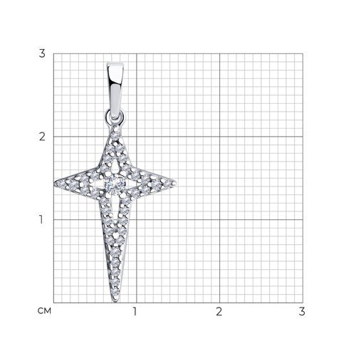 Pandantiv din argint  cu pietre Cubic Zirconia Incolor