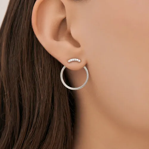 Cercei Pusete din argint cu Cubic Zirconia Incolor