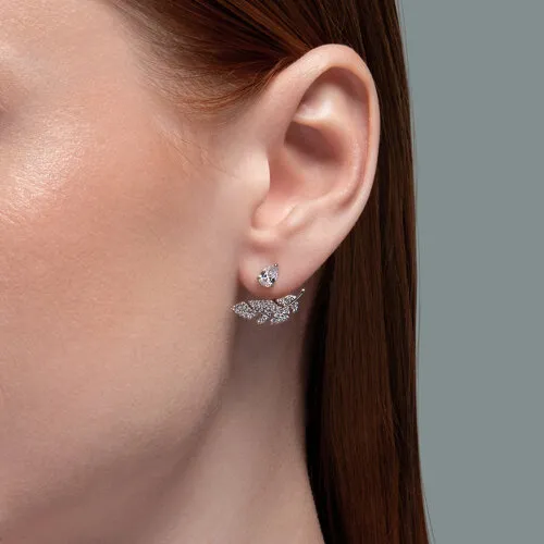 Cercei Pusete din argint cu Cubic Zirconia Incolor