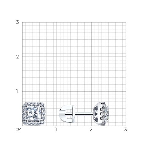 Cercei Pusete din argint  cu pietre Cubic Zirconia Incolor