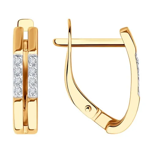 Cercei din aur roșu cu Cubic Zirconia Incolor