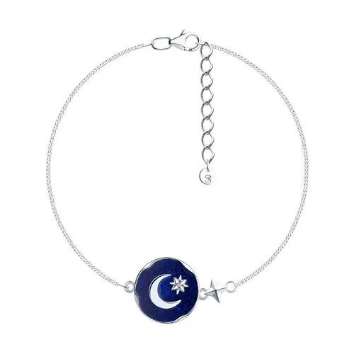 Brățară din argint cu Cubic Zirconia Incolor, Emailare