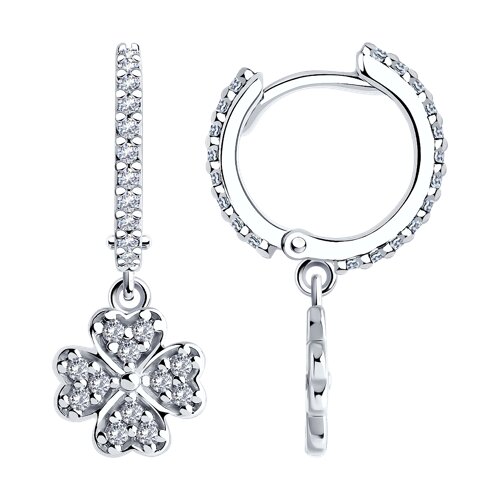 Cercei Creole din argint  cu pietre Cubic Zirconia Incolor
