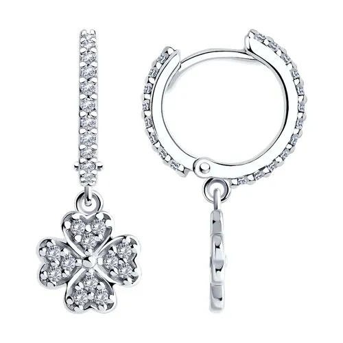 Cercei Creole din argint cu Cubic Zirconia Incolor