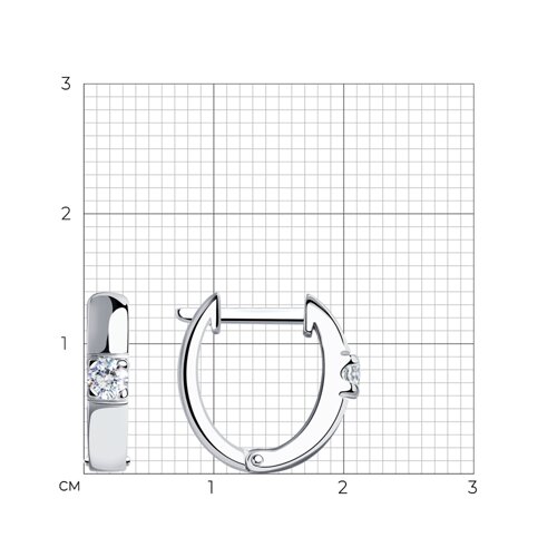 Cercei din argint  cu pietre Cubic Zirconia Incolor