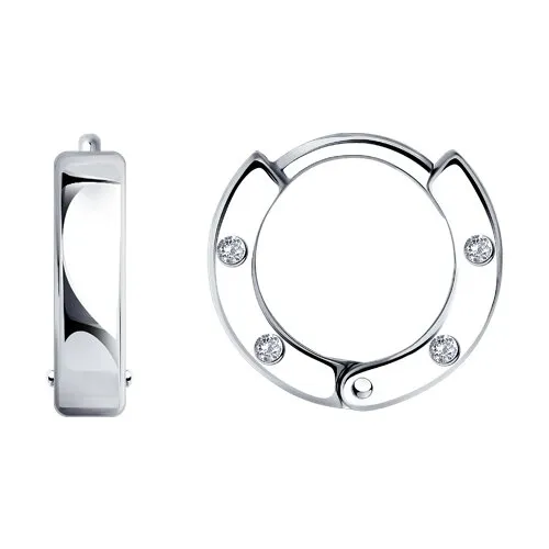 Cercei Creole din argint cu Cubic Zirconia Incolor