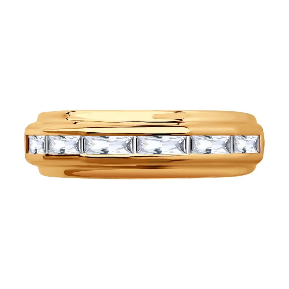 Inel din aur roșu cu Cubic Zirconia Incolor