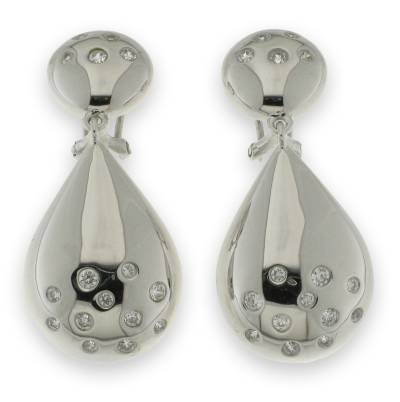 Cercei din argint  cu pietre Cubic Zirconia Incolor