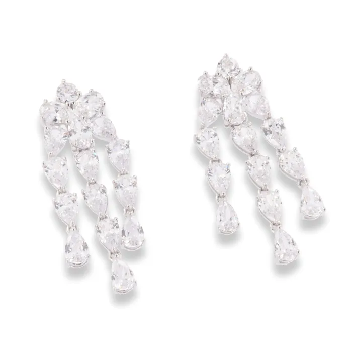 Cercei Pusete din argint cu Cubic Zirconia Incolor
