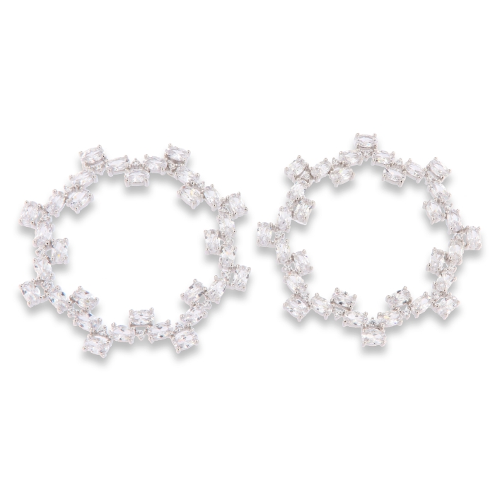 Cercei Pusete din argint  cu pietre Cubic Zirconia Incolor
