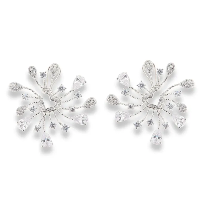 Cercei din argint cu Cubic Zirconia Incolor