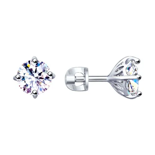 Cercei Pusete din argint cu Cubic Zirconia Incolor