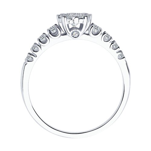 Inel din aur alb cu pietre Diamant