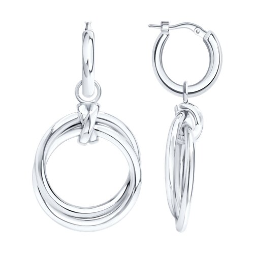 Серьги Конго из серебра без камней