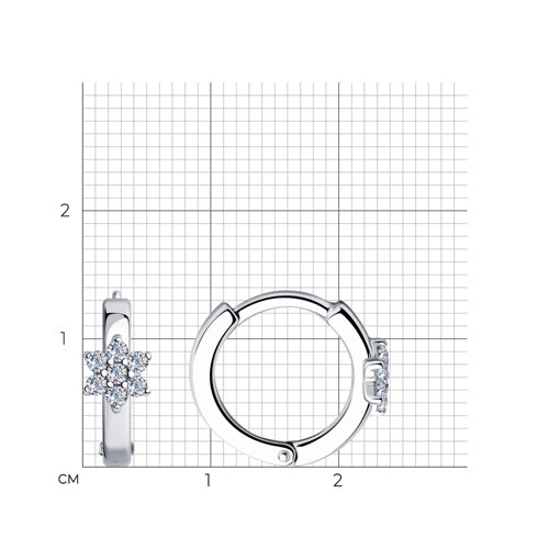 Cercei Creole din argint  cu pietre Cubic Zirconia Incolor