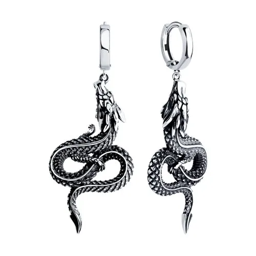 Серьги Конго из серебра без камней