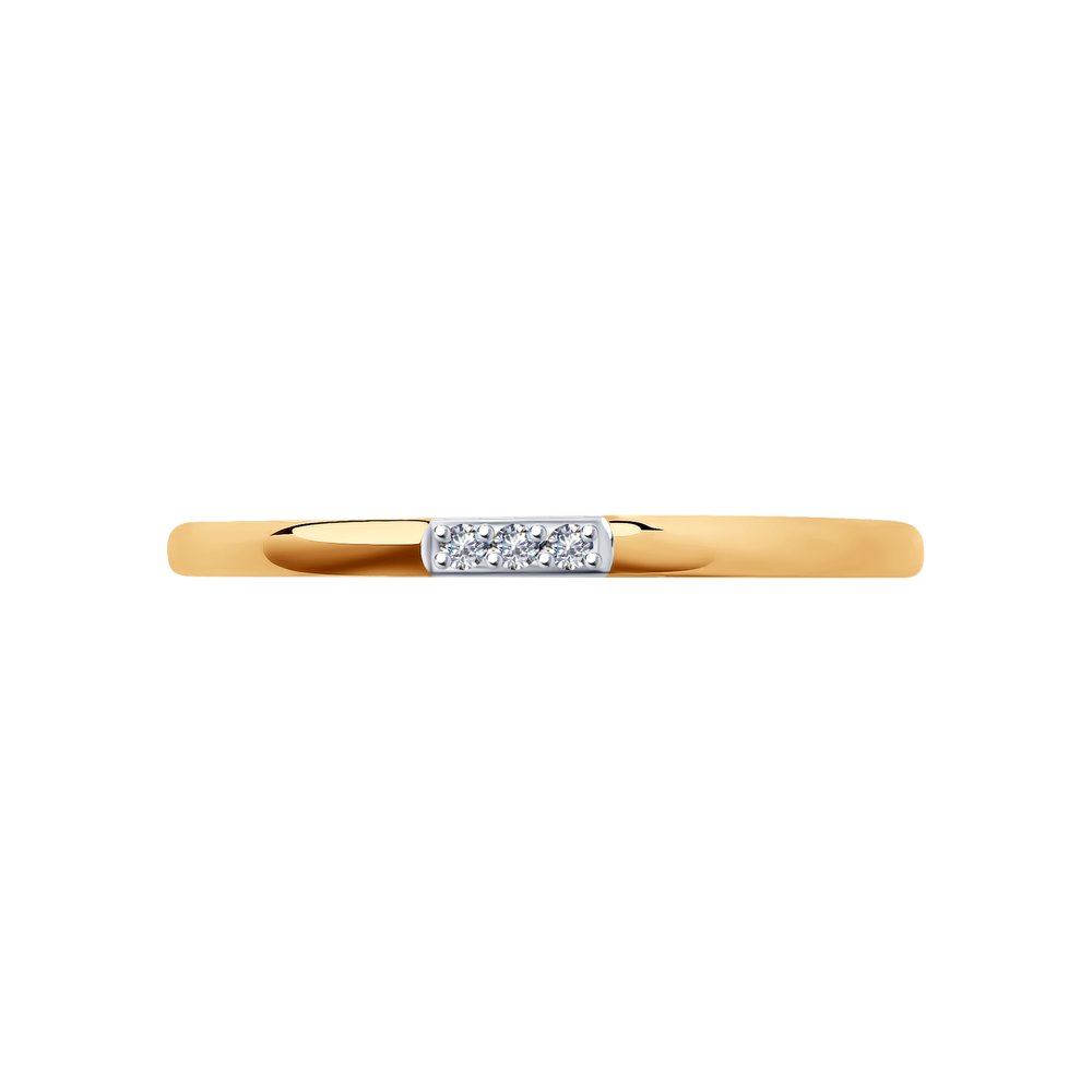Кольцо из красного золота с камнями Бриллиант Swarovski (синт.)