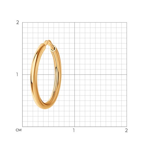 Серьга Одиночная из красного золота без камней