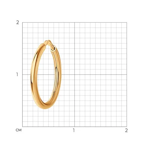 Серьга Одиночная из красного золота без камней