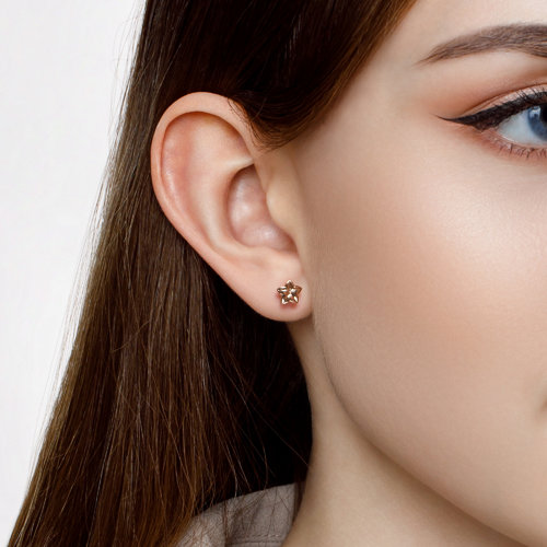 Серьги Пусеты из красного золота без камней