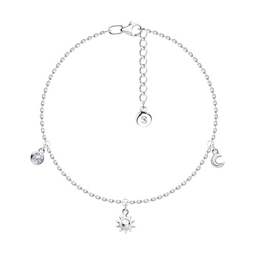 Brățară p/u Picior din argint  cu pietre Cubic Zirconia Incolor