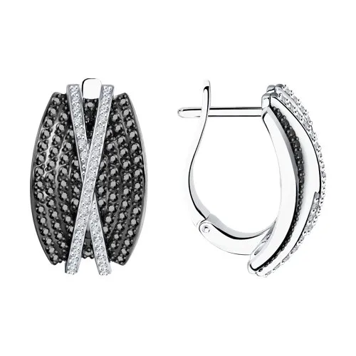 Cercei din aur alb cu Diamant, Diamant negru