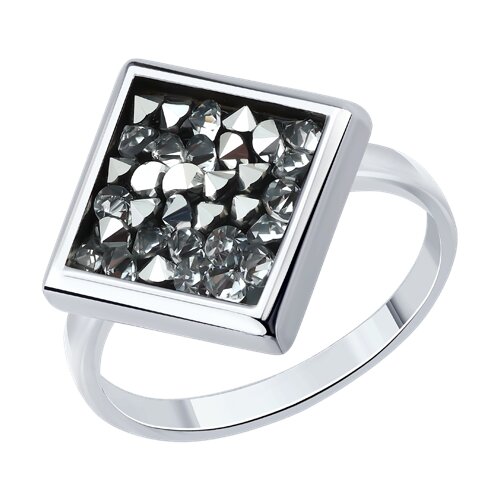 Кольцо из серебра с камнями Кристальная ткань