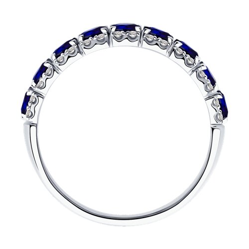 Inel din aur alb cu pietre Diamant, Safir