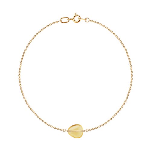 Браслет из красного золота с камнями Цитрин