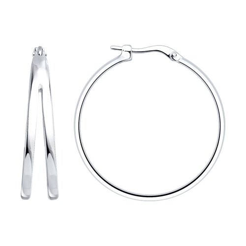 Серьги Конго из серебра без камней