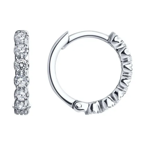 Cercei Creole din argint cu Cubic Zirconia Incolor