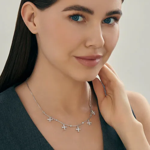 Colier din argint cu Cubic Zirconia Incolor
