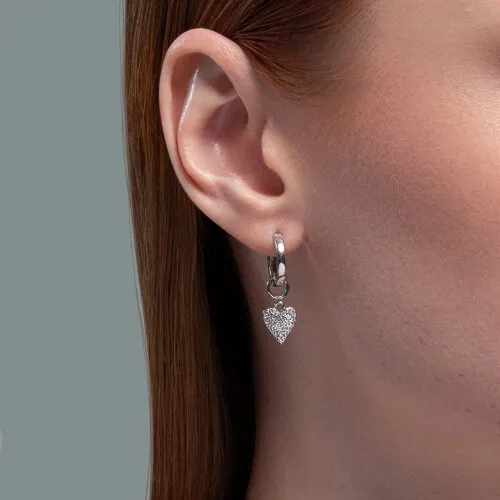 Cercei Creole din argint cu Cubic Zirconia Incolor