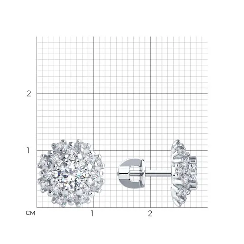Cercei Pusete din argint cu Cubic Zirconia Incolor