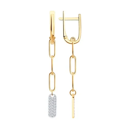 Cercei Suspendați din aur roșu cu Cubic Zirconia Incolor