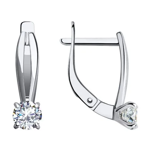 Cercei din aur alb cu Cubic Zirconia Incolor