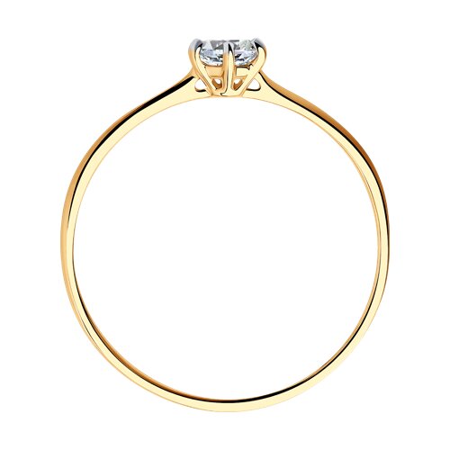 Кольцо из красного золота с камнями Фианит