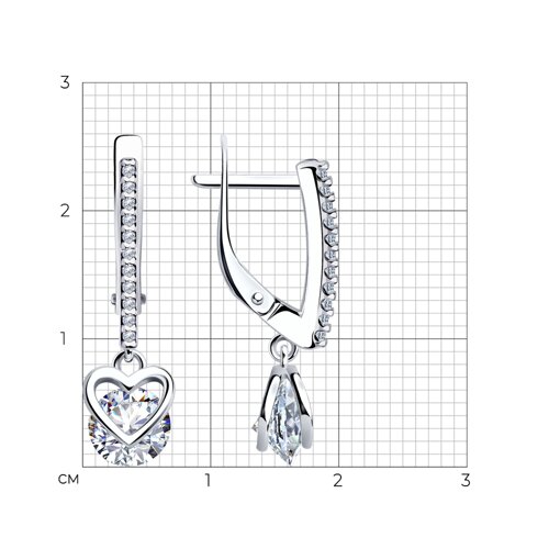Cercei Suspendați din argint  cu pietre Cubic Zirconia Incolor